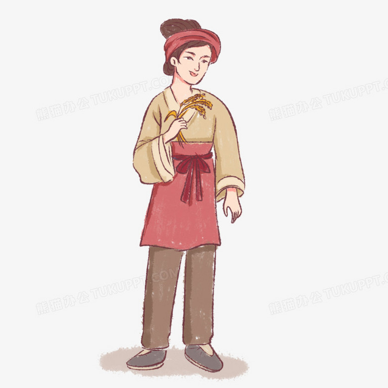 手绘卡通古代农民人物png图片素材下载_卡通png_熊猫办公