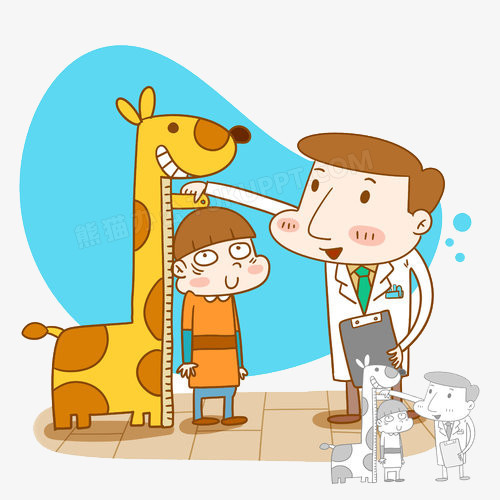 本作品全称为《彩色卡通风正在量身高的小朋友创意元素》,在整个配色