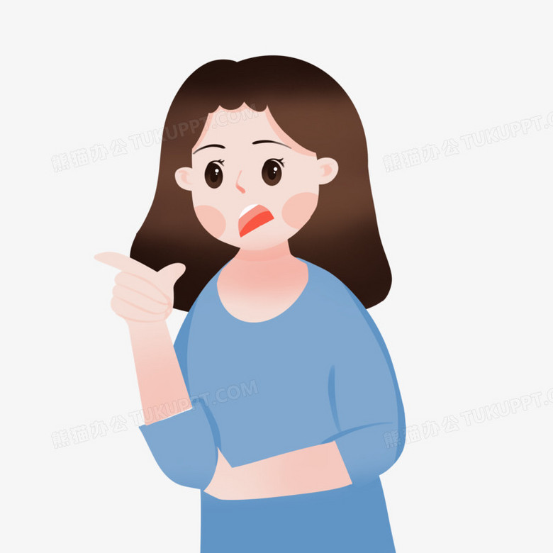 在整个配色上使用多种色彩作为基础色调,设计了叉腰不屑的女生,整体