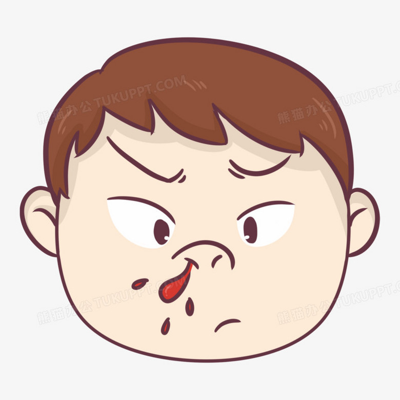 手绘卡通人物流鼻血免抠元素