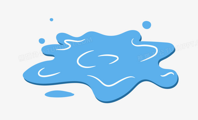 手绘卡通水坑矢量元素