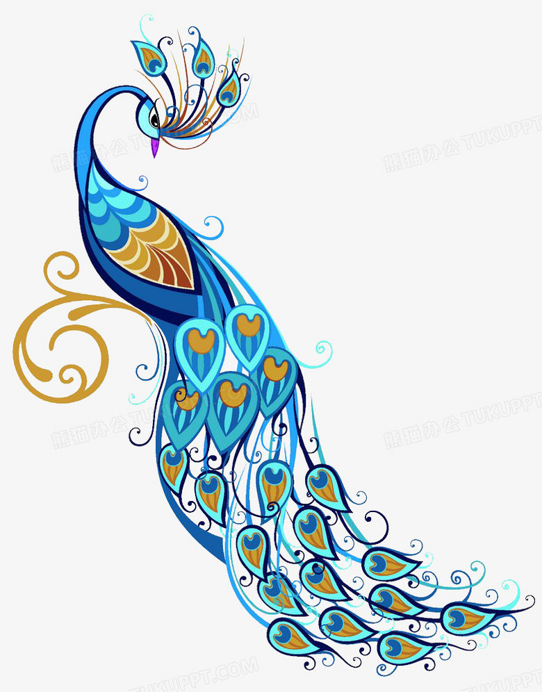 美丽的孔雀矢量图png图片素材下载_孔雀png_熊猫办公