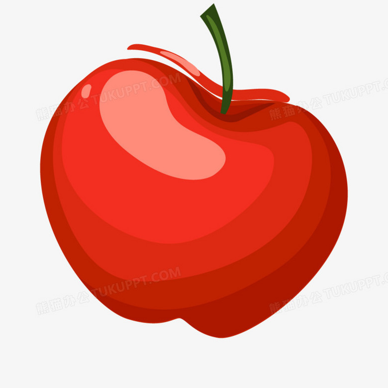 矢量大红色卡通苹果png图片素材免费下载 卡通png 1000 1000像素 熊猫办公