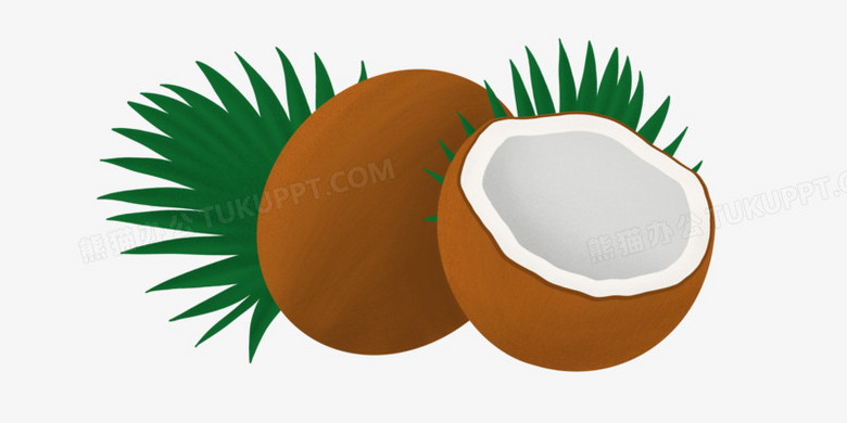 简约手绘彩色椰子免抠元素png图片素材下载_手绘png_熊猫办公