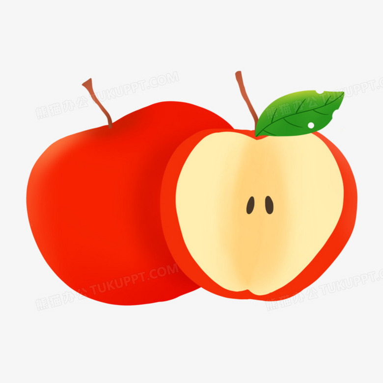 手绘苹果核免抠元素