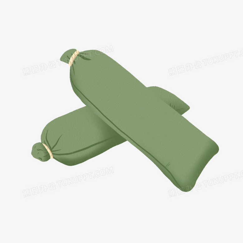 手绘防洪沙袋免抠素材