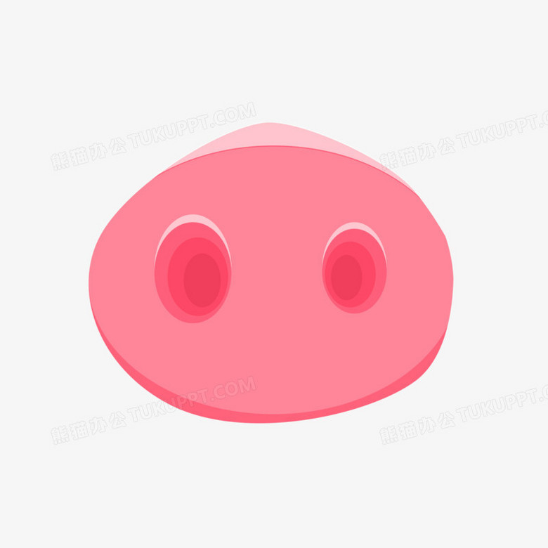 手绘粉色卡通猪鼻子元素