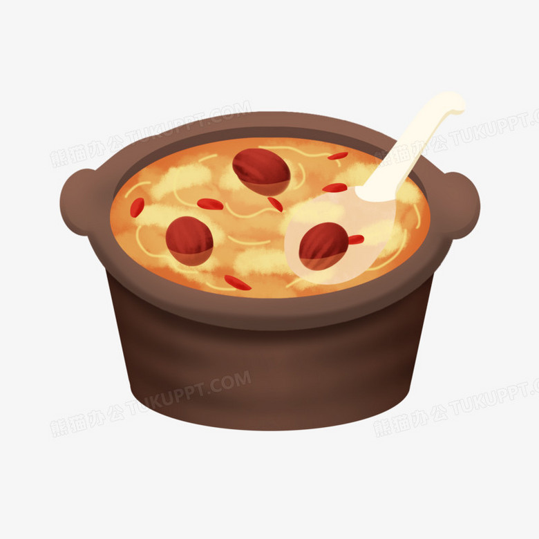 手绘卡通处暑银耳汤免抠素材