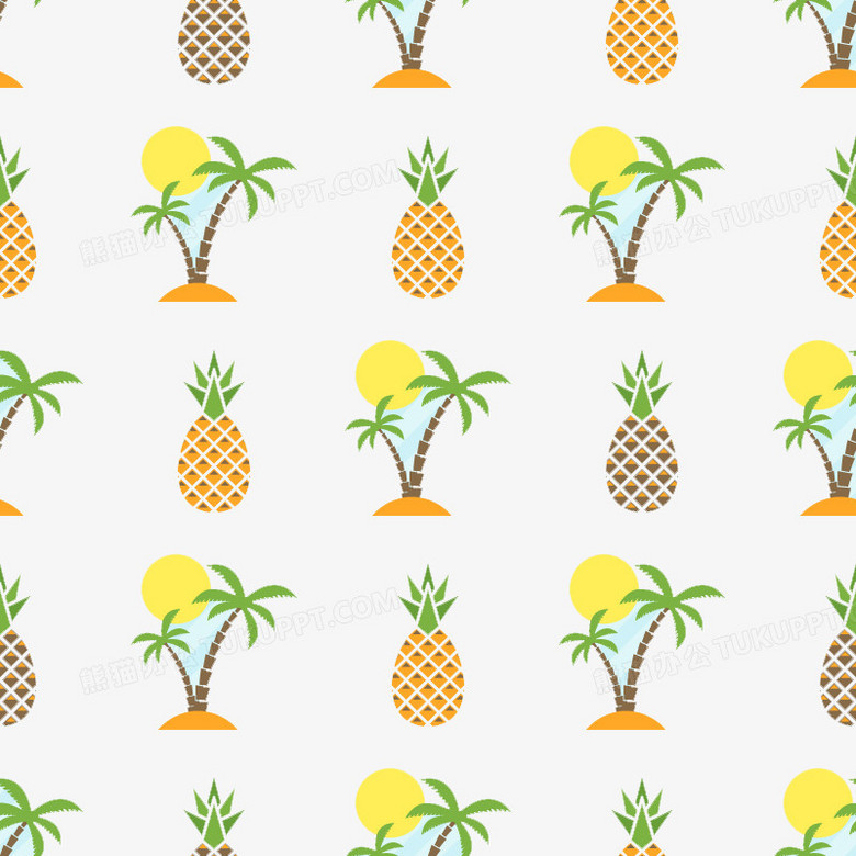 本作品内容为矢量菠萝树,   