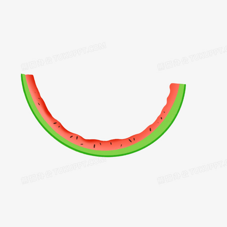 卡通手绘夏季吃剩的西瓜皮免抠元素