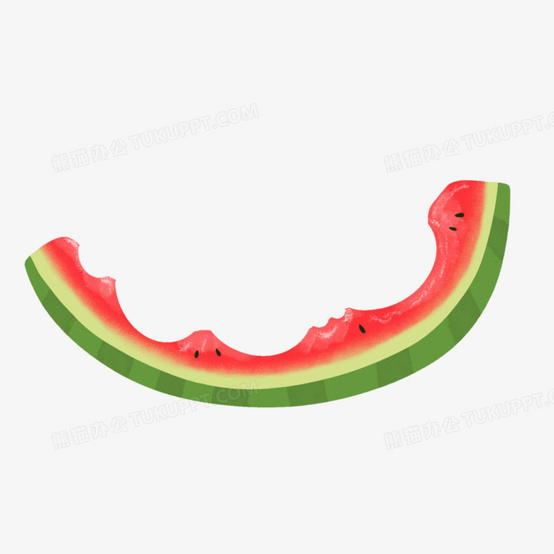 手绘卡通西瓜皮免抠素材