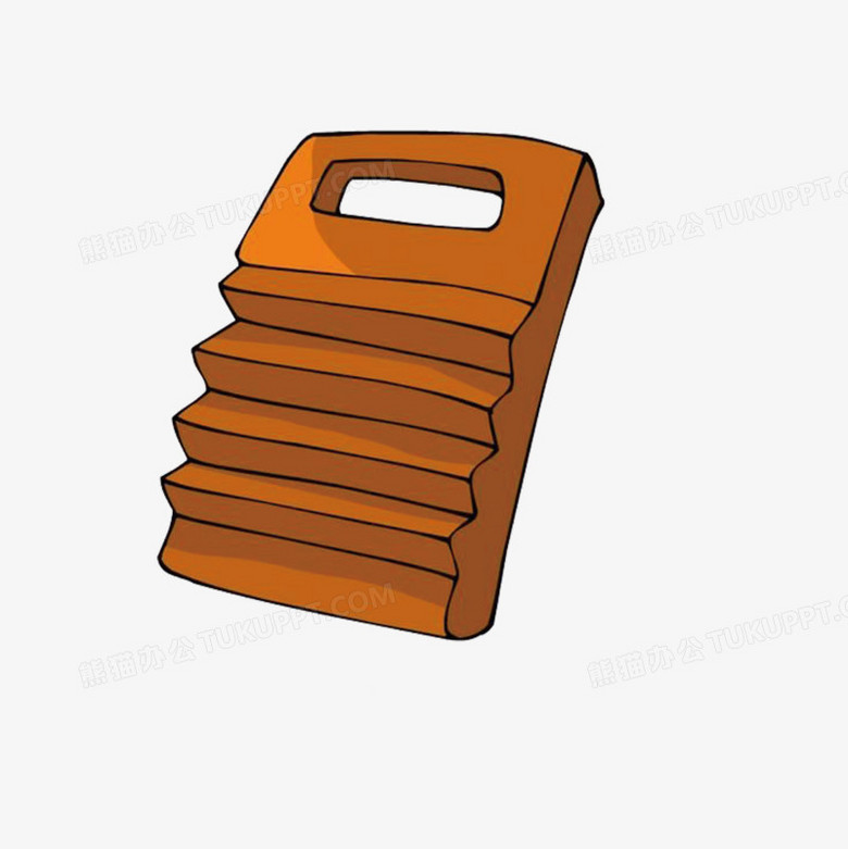 设计了立体精致的木质搓衣板,整体呈现出了卡通风