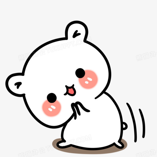 卡通白色猫咪卖萌
