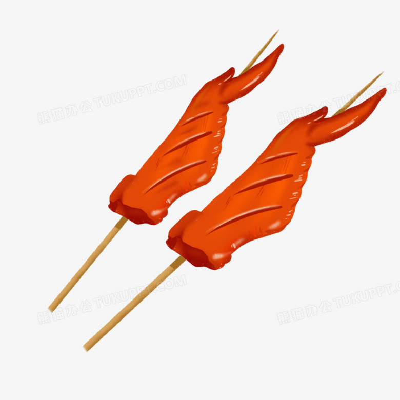 手绘美味可口奥尔良烤鸡翅免抠元素