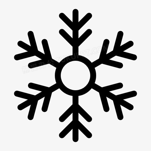 创意合成手绘黑色的雪花贴纸