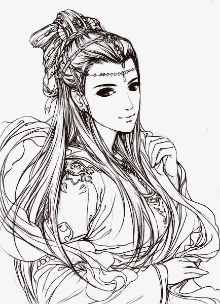 古风女子人物手绘图