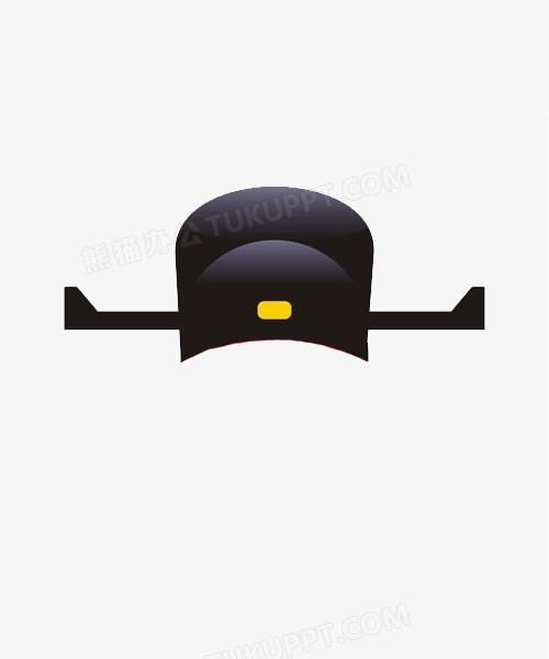 本作品全称为《黑色卡通手绘古代官帽创意元素》,在整个配色上使用