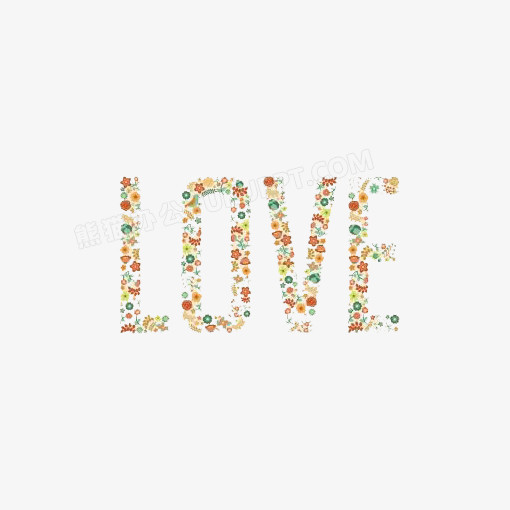 本作品内容为love英文艺术字,                                格式
