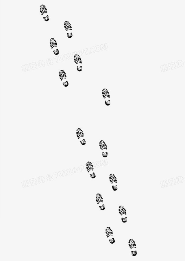 雪地上的一排脚印