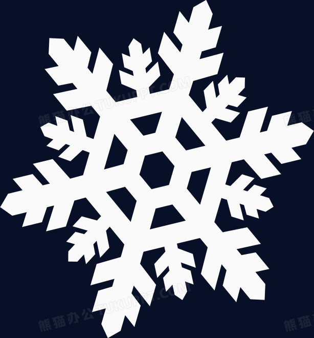 为白色唯美卡通雪花,                                格式为 png