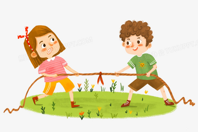 本作品全称为《彩色卡通手绘儿童拔河比赛元素》,使用 adobe