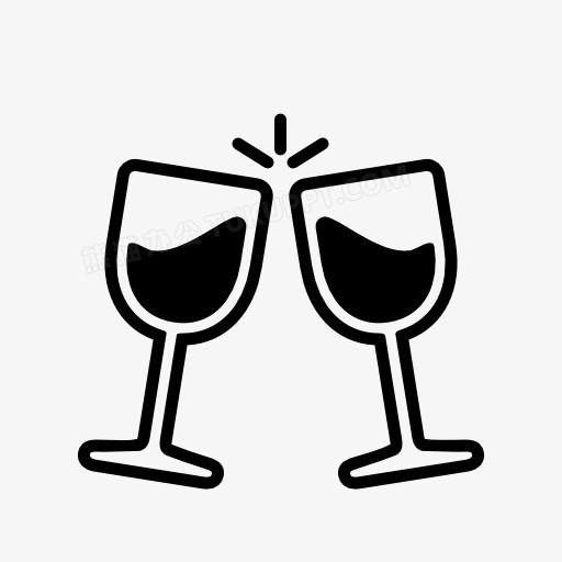 葡萄酒干杯图标