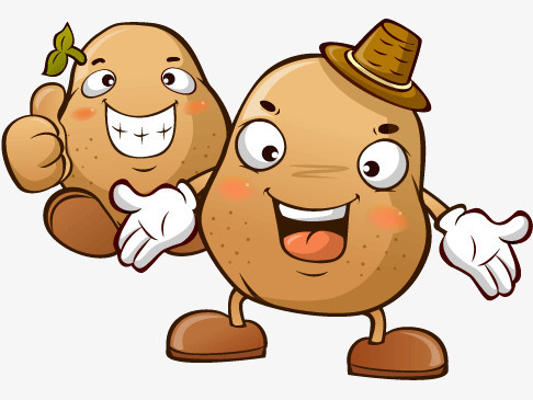 本作品全称为《褐色卡通风可爱微笑哦的土豆创意元素》,使用adobe