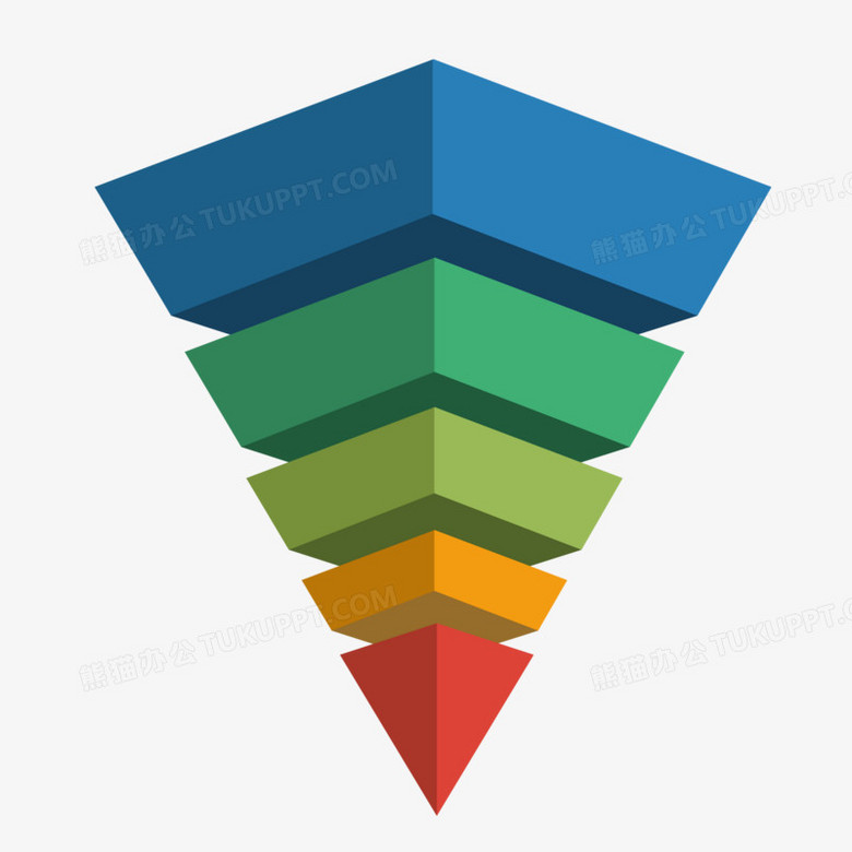 立体手绘矢量漏斗图免抠素材