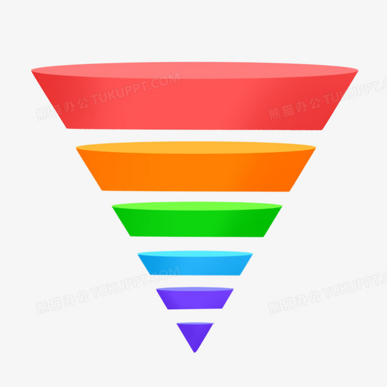 手绘彩色ppt漏斗免抠元素