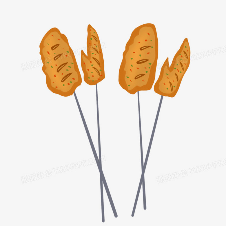 卡通手绘鸡翅元素