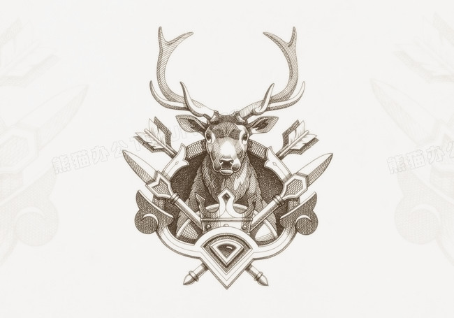 本作品内容为鹿头设计,     