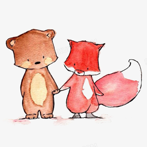 狐狸和小熊png图片素材下载_狐狸png_熊猫办公