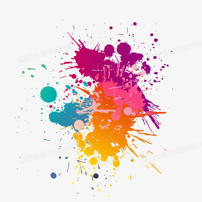 本作品全称为《彩色水彩风五颜六色的墨点创意元素》,使用adobe