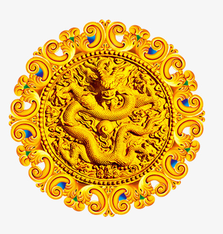 金色蟠龙装饰