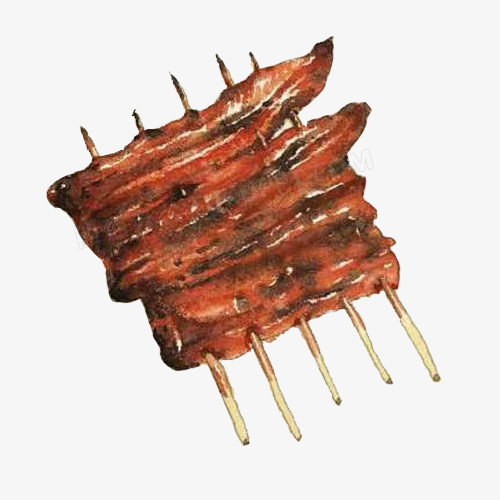 烤鳗鱼手绘画素材图片