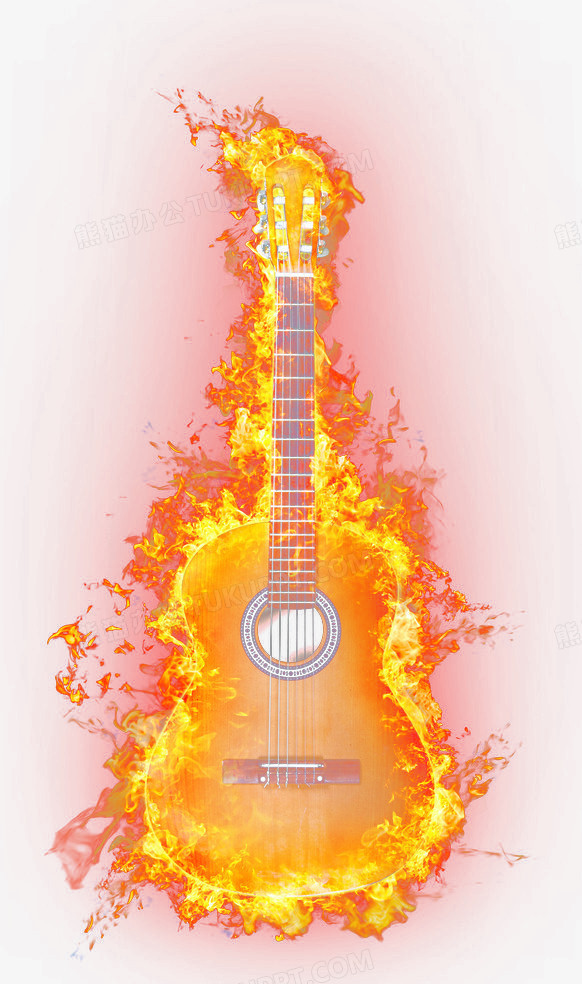 火焰吉他png图片素材下载