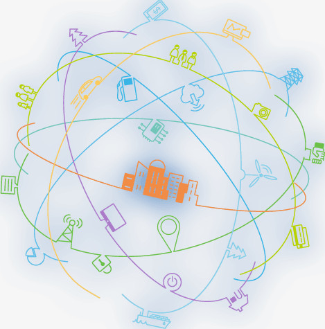 信号网络格圆形创意图