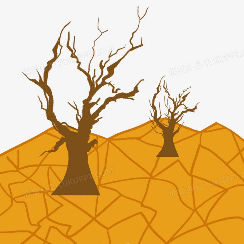 本作品全称为《卡通手绘干枯的土地创意元素》,使用 adobe photoshop