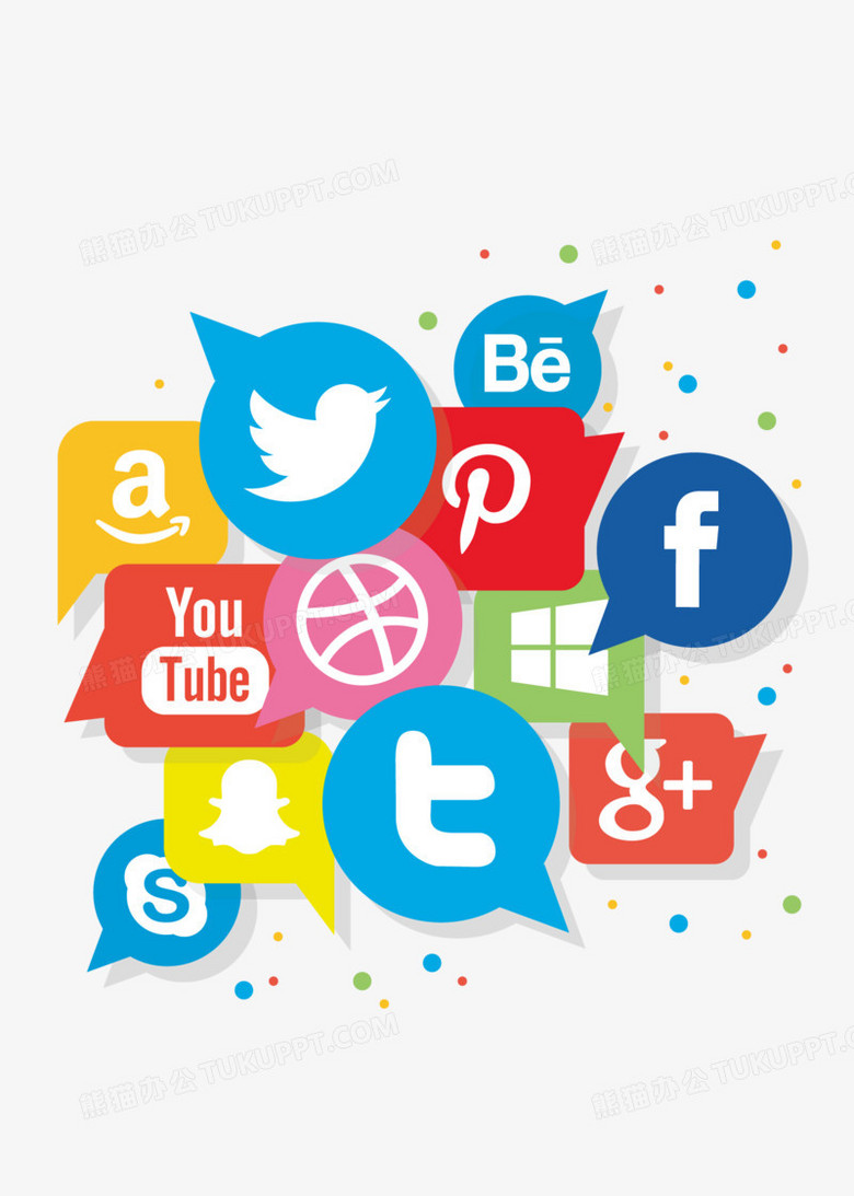 社交媒体标志矢量图png图片素材下载_媒体png_熊猫办公