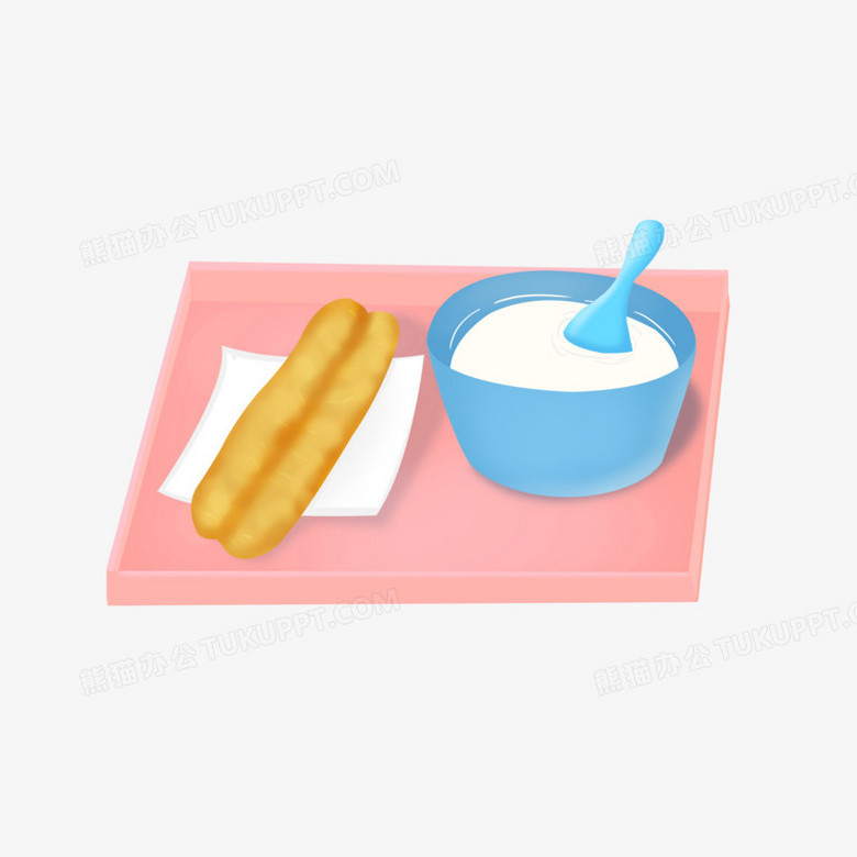 本作品全称为《卡通风一碗豆浆和一根油条元素》,使用 adobe