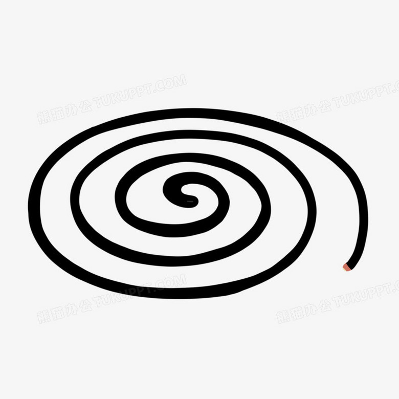 本作品全称为《卡通手绘黑色蚊香圈创意元素》,使用 adobe photoshop