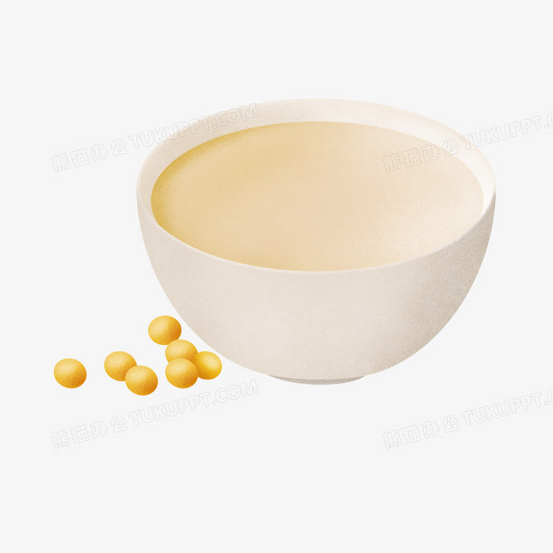 手绘插画风碗装豆浆免抠元素