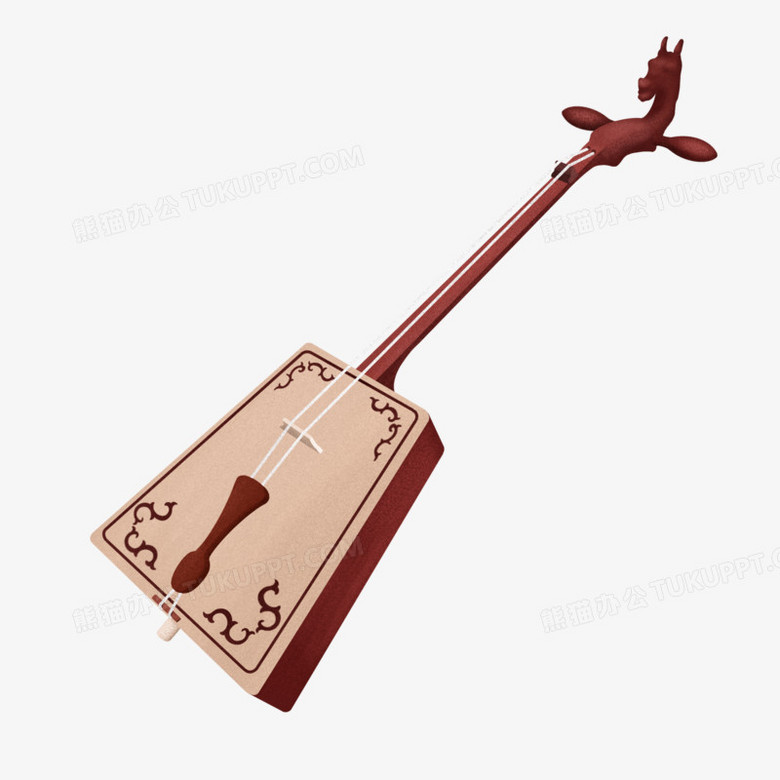 手绘插画风马头琴免抠元素