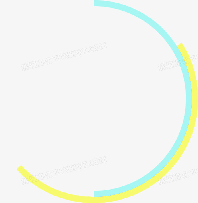 本作品全称为《彩色简约风漂亮的弧形半圆边框创意元素》,在整个配色