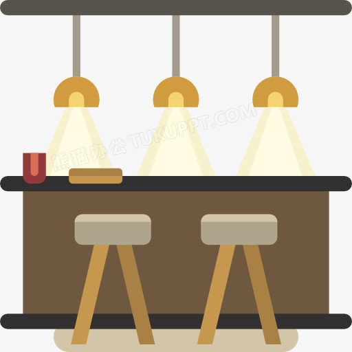 一个卡通的吧台