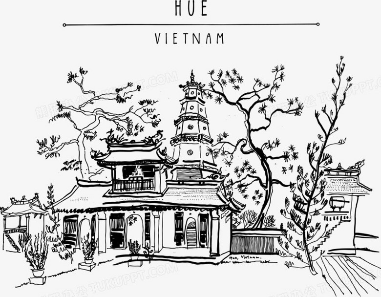 越南建筑简笔画图片