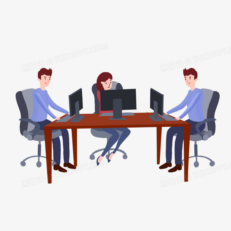 卡通手绘小组讨论免抠元素PNG图片素材下载_讨论PNG_熊猫办公