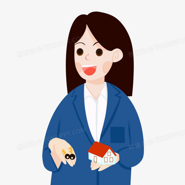 手绘房产销售人物免抠元素
