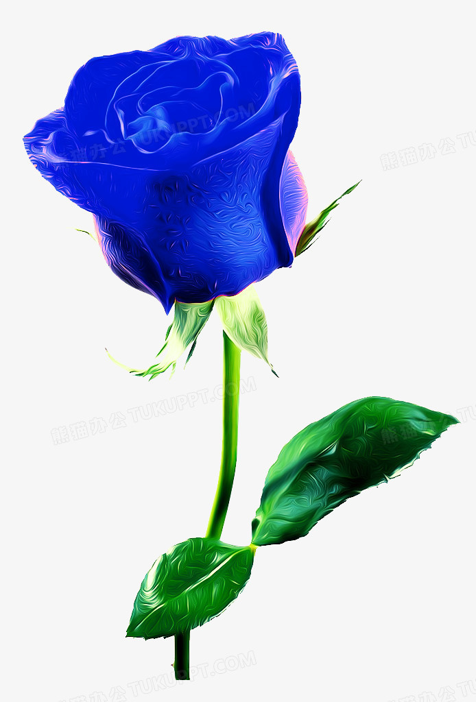 蓝玫瑰png图片素材下载_玫瑰png_熊猫办公