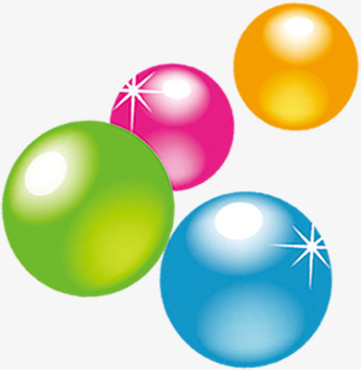 彩色卡通圆形星光圆球